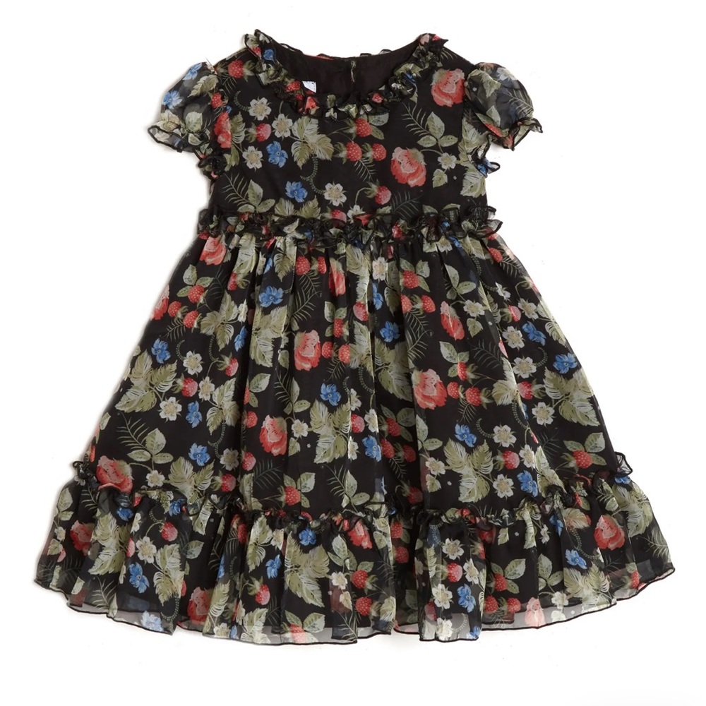 Pippa & Julie Ruffle Collar Printed Overlay Dress - Size 5 & Size 6